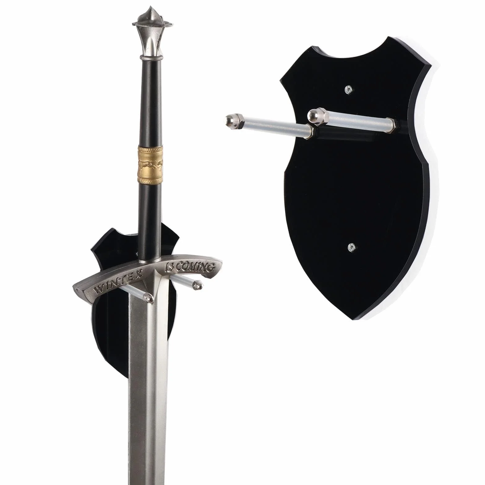 WANLIAN Espada de pared soporte gancho colgador para espada daga hacha cuchilla Negro 1 juego