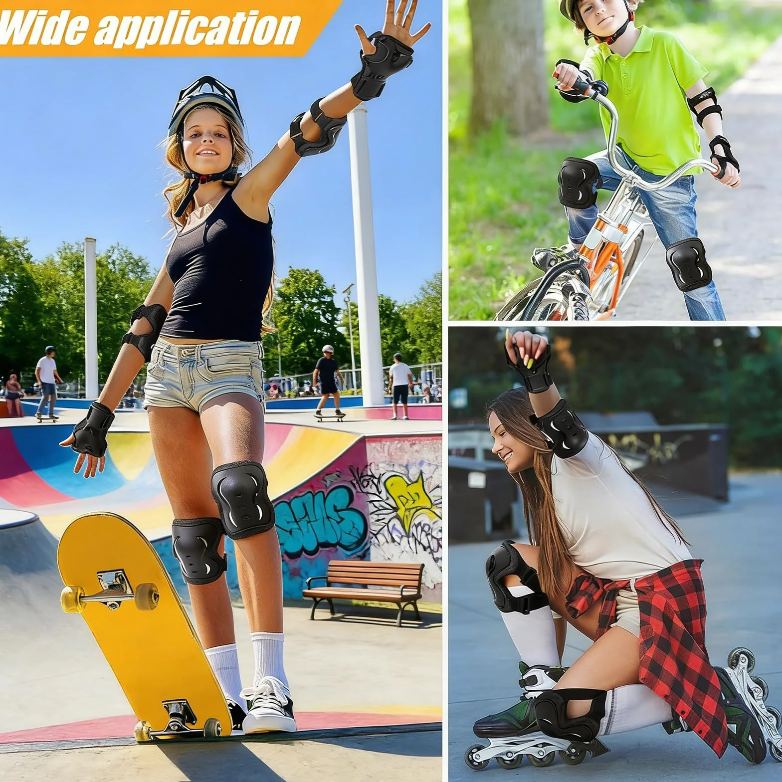 Conjunto Protección Patines, Rodilleras, Coderas, Muñequeras para Patinaje