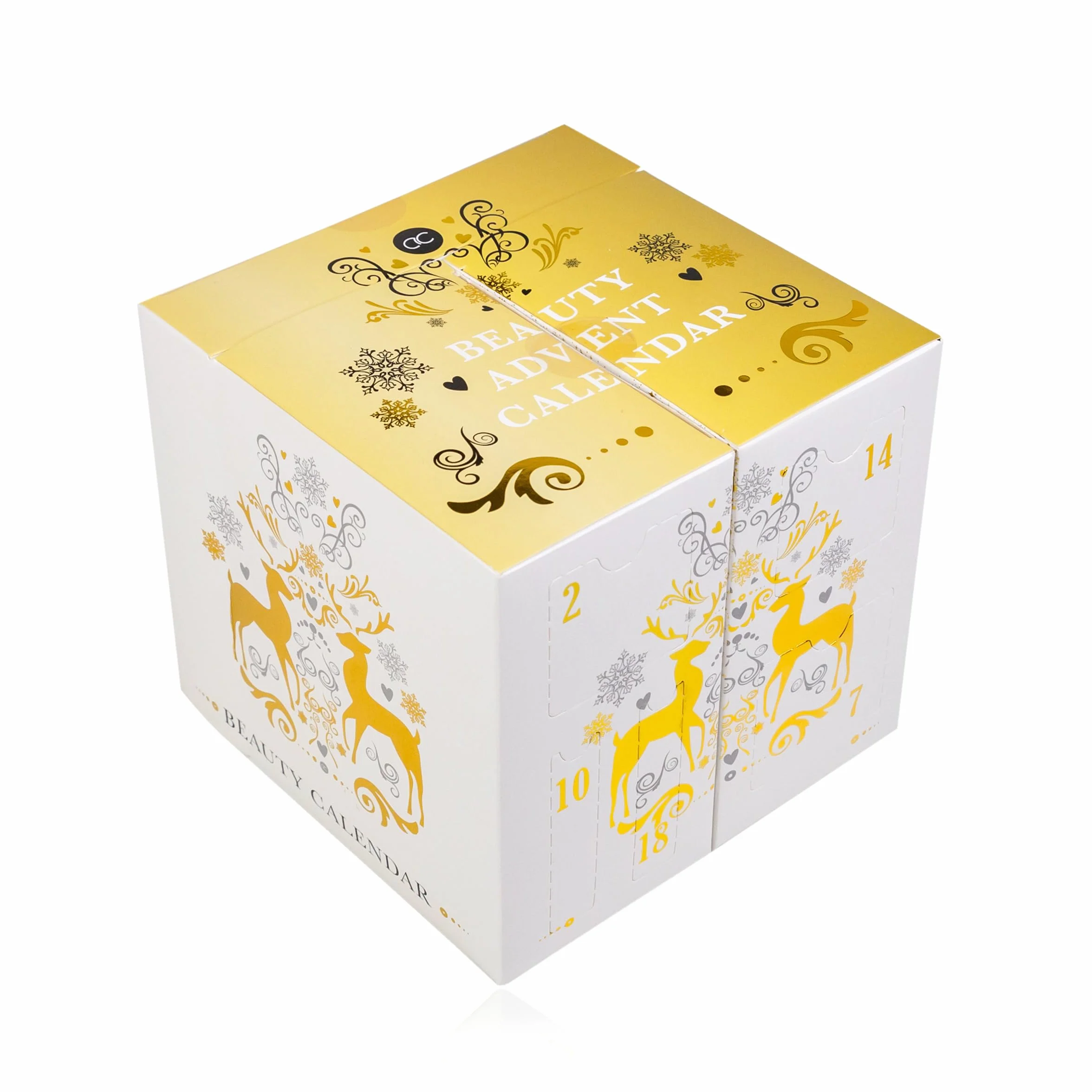 Accentra – calendario de Adviento de belleza con 24 artículos de maquillaje&cosméticos- Calendario para mujeres con brillo de labios, rímel esmalte de uñas, sombras de ojos, aplicadores y más