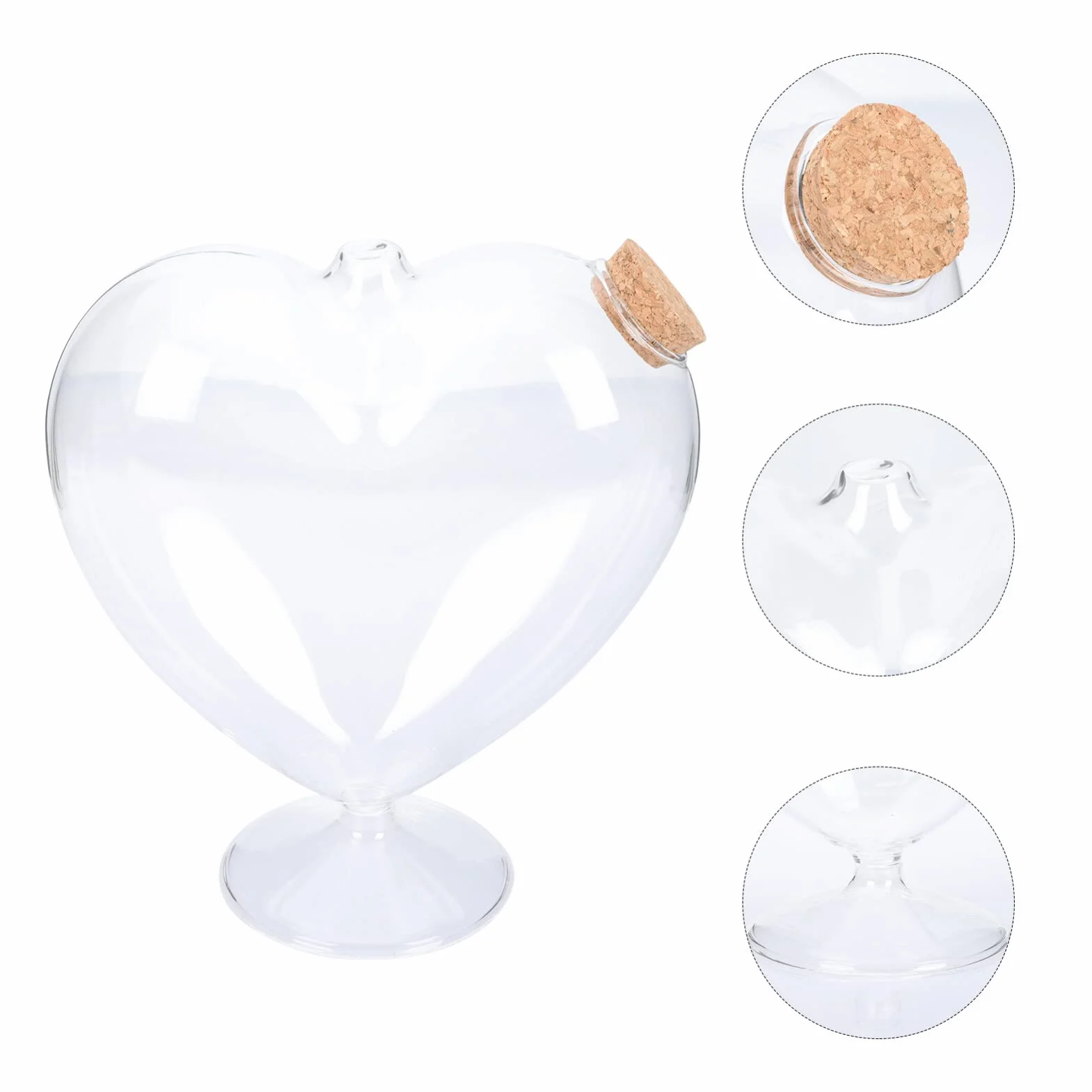 Frasco De Vidrio De Corazón Con Tapa De Corcho Botellas Decorativas Vacías Mensaje Deseo Botella De Miel Arena Recuerdo Tarro Terrario Contenedor Para DIY Boda Florero Favor