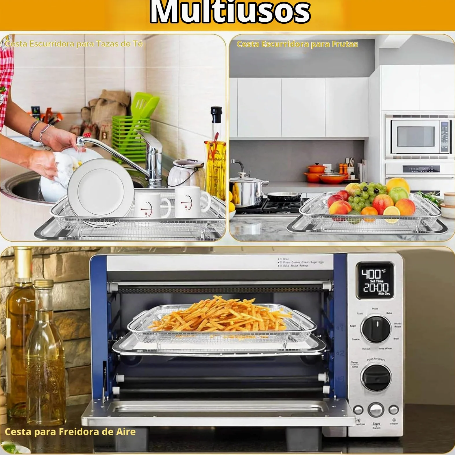 Bandeja de Horno de Acero Inoxidable con Rejilla de Enfriamiento | Bandeja para Hornear Galletas y Pasteles con Diseño Antiadherente, Resistente y Fácil de Limpiar para Cocina