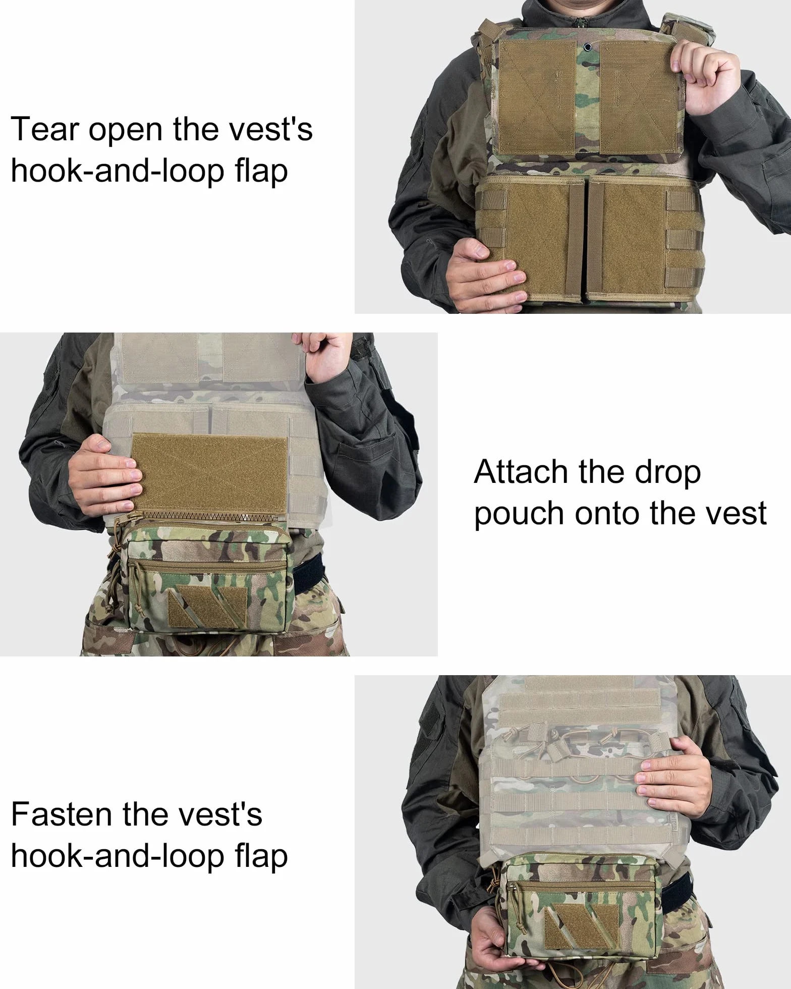 OneTigris Bolsa desplegable IFAK Pouch, Bolsa organizadora Frontal para Chaleco táctico, Bolsa de Primeros Auxilios para Camping