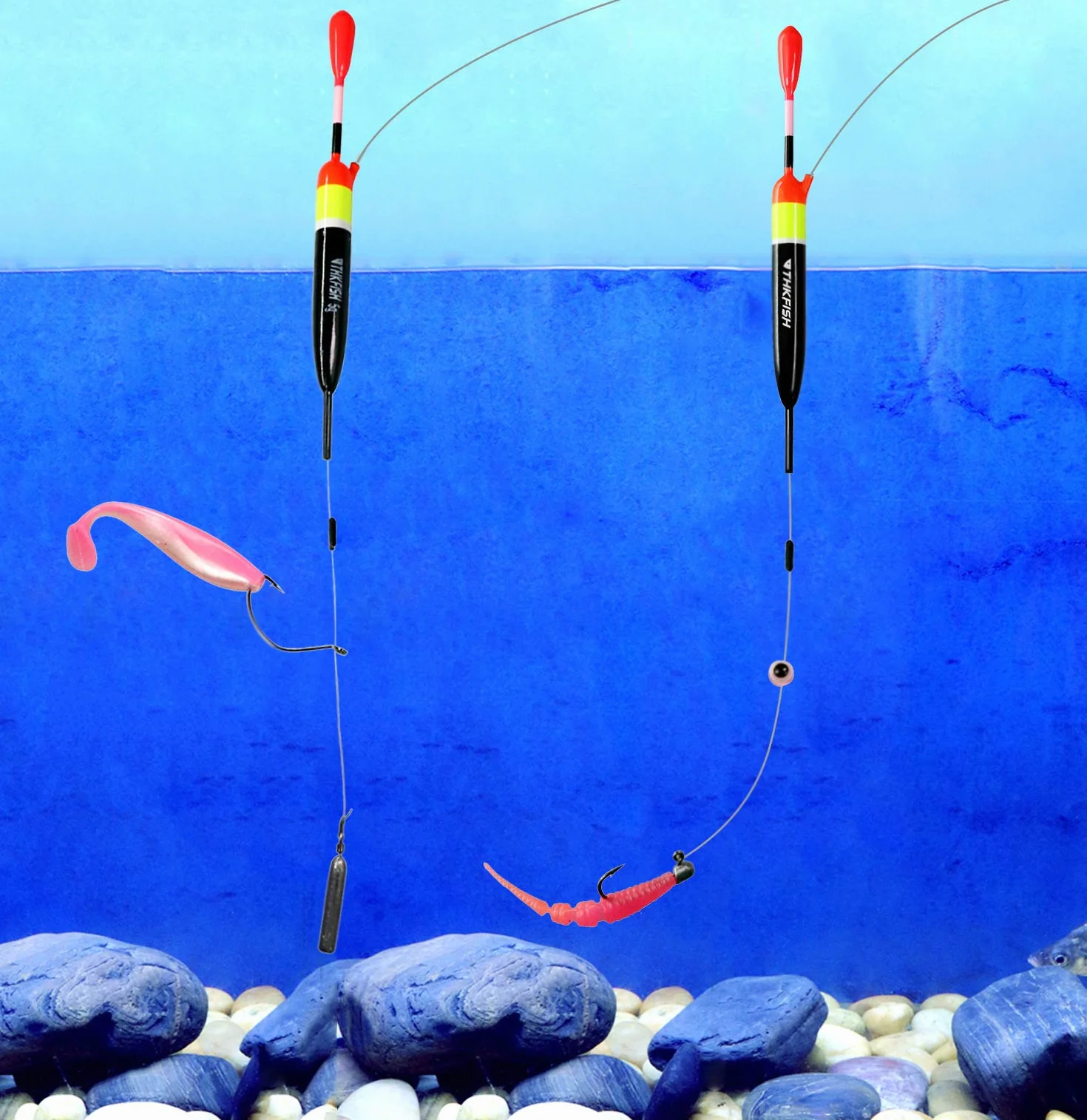 THKFISH Balsa Wood Flotadores de Pesca 5g 10g 15g 4g 3g 5 Piezas