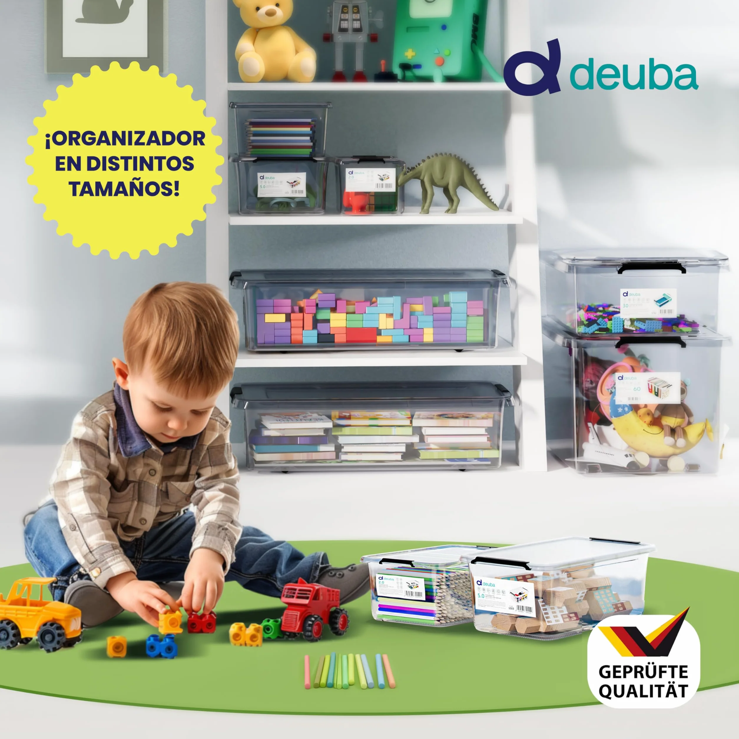 Deuba® 10x Cajas de Almacenaje con Tapa Apilables 2L Transparentes Juguetes Cocina Dormitorio libre de BPA Alimentos