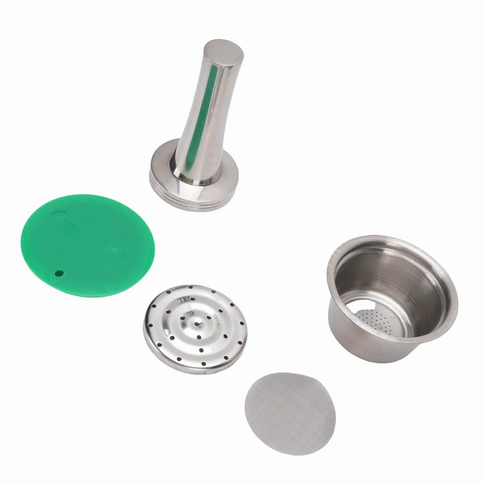 Cocoarm Cápsula de café de Acero Inoxidable Kit de Cápsulas de café Reutilizables con Cuchara Manipuladora Juego de Cepillos para Elaboración de Cerveza Casera Diseño de Acero Inoxidable Duradero