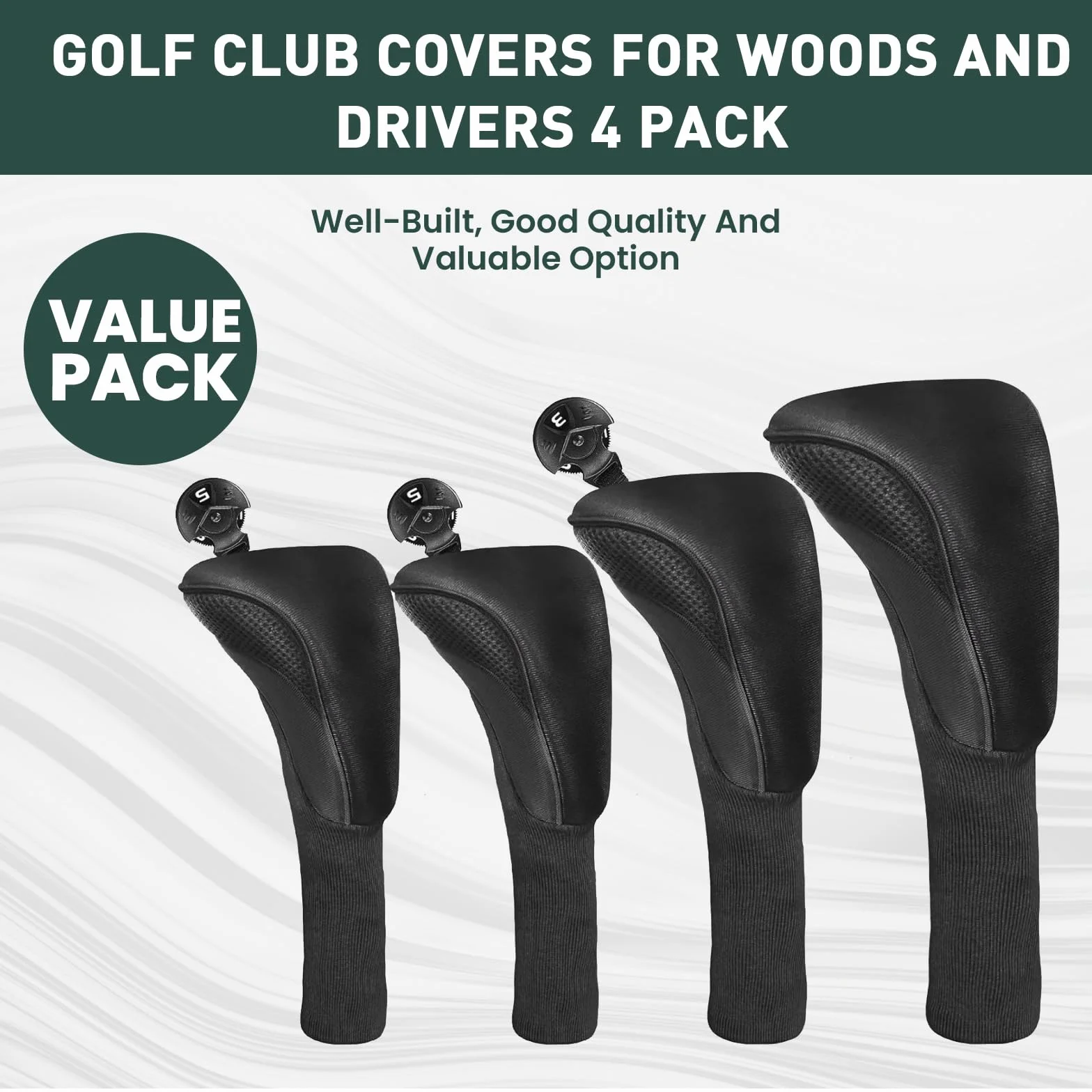 Fundas de madera para cabeza de golf Fairway Woods híbridos 3 4 5 6 7 con etiquetas intercambiables