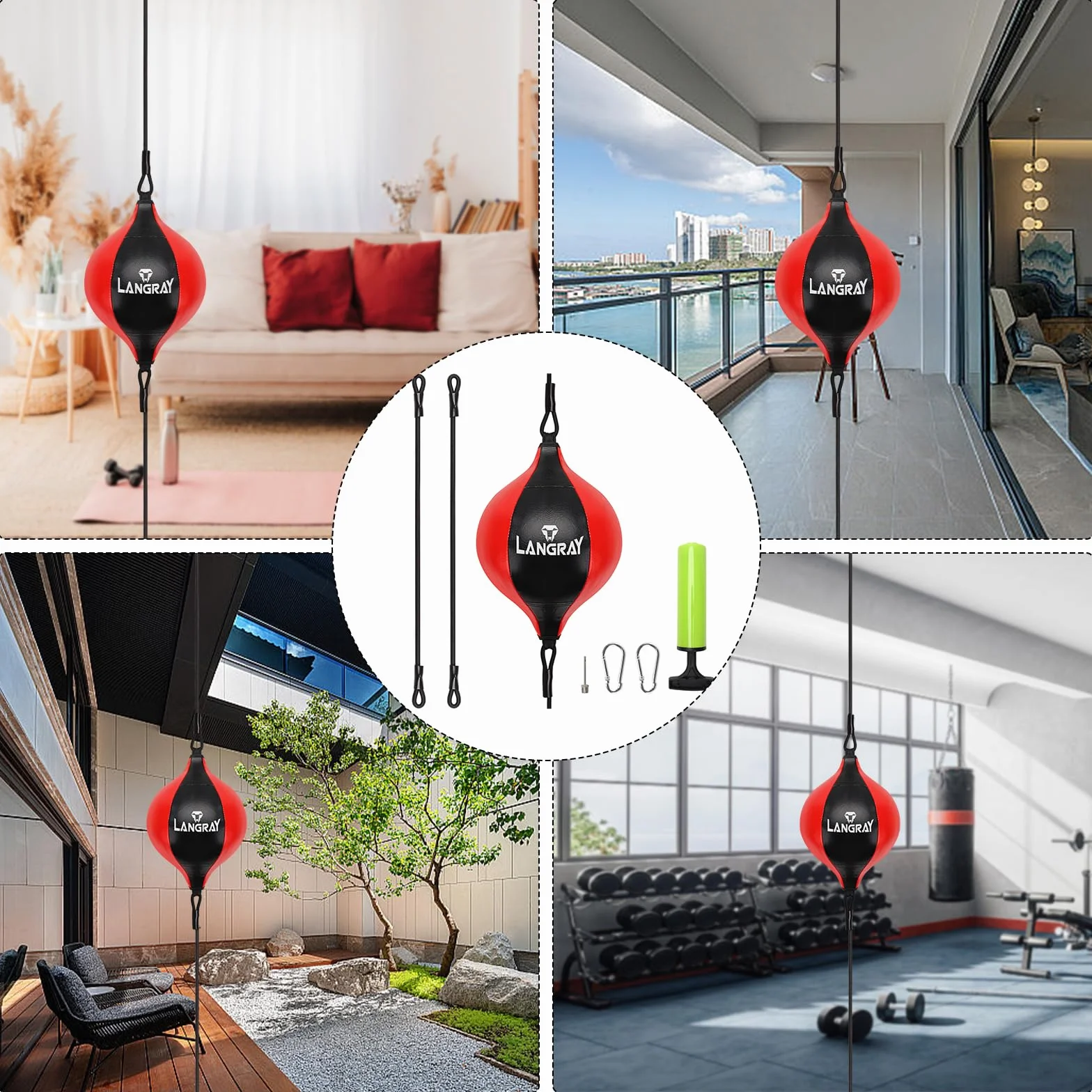 Double End Bag Boxeo Doble End Ball Set Punchingball Speedball Set PU Punchingbag Boxsack Boxtraining MMA Fitness Training