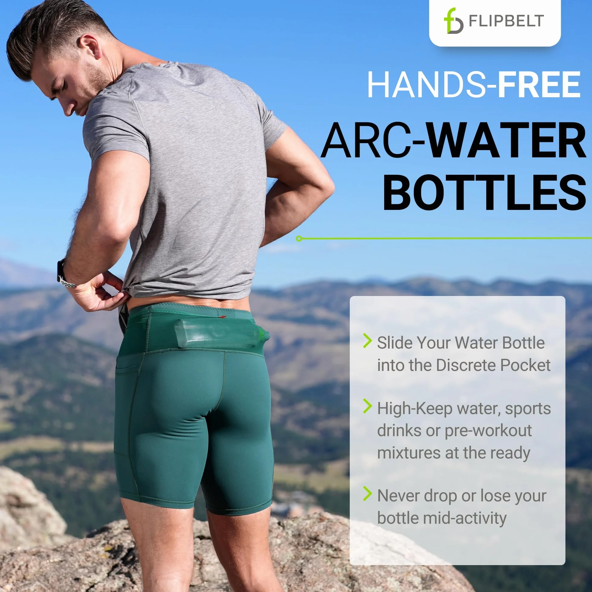 Flipbelt Arc Cinturón para correr con botella de hidratación curvada