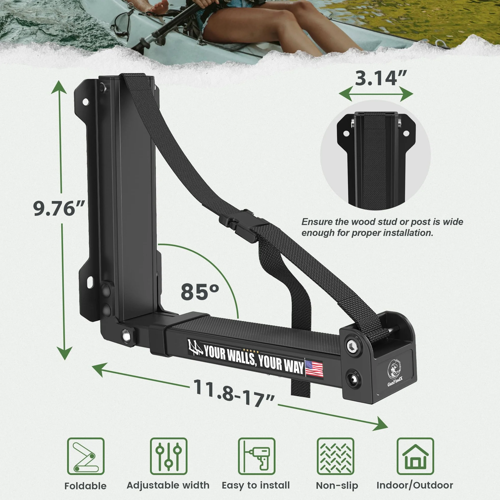 Soporte de Pared para Kayak Adulto GanFindX Wall Mount-200
