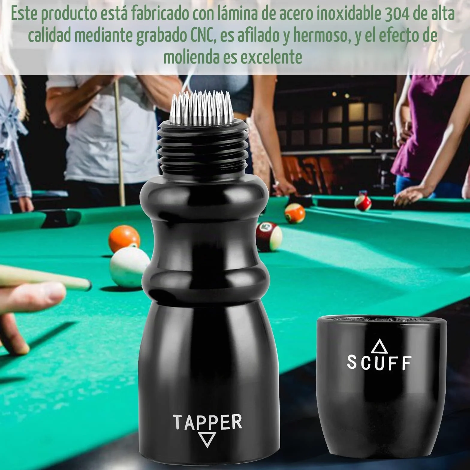 Thinp 1 Piece Herramienta de punta Billiard Cue Tool Black Billiard Cue Accessories Tip Billiard Cue Maintenance Tool, for Snooker Billiard Trimmer Tapper Repair Tool