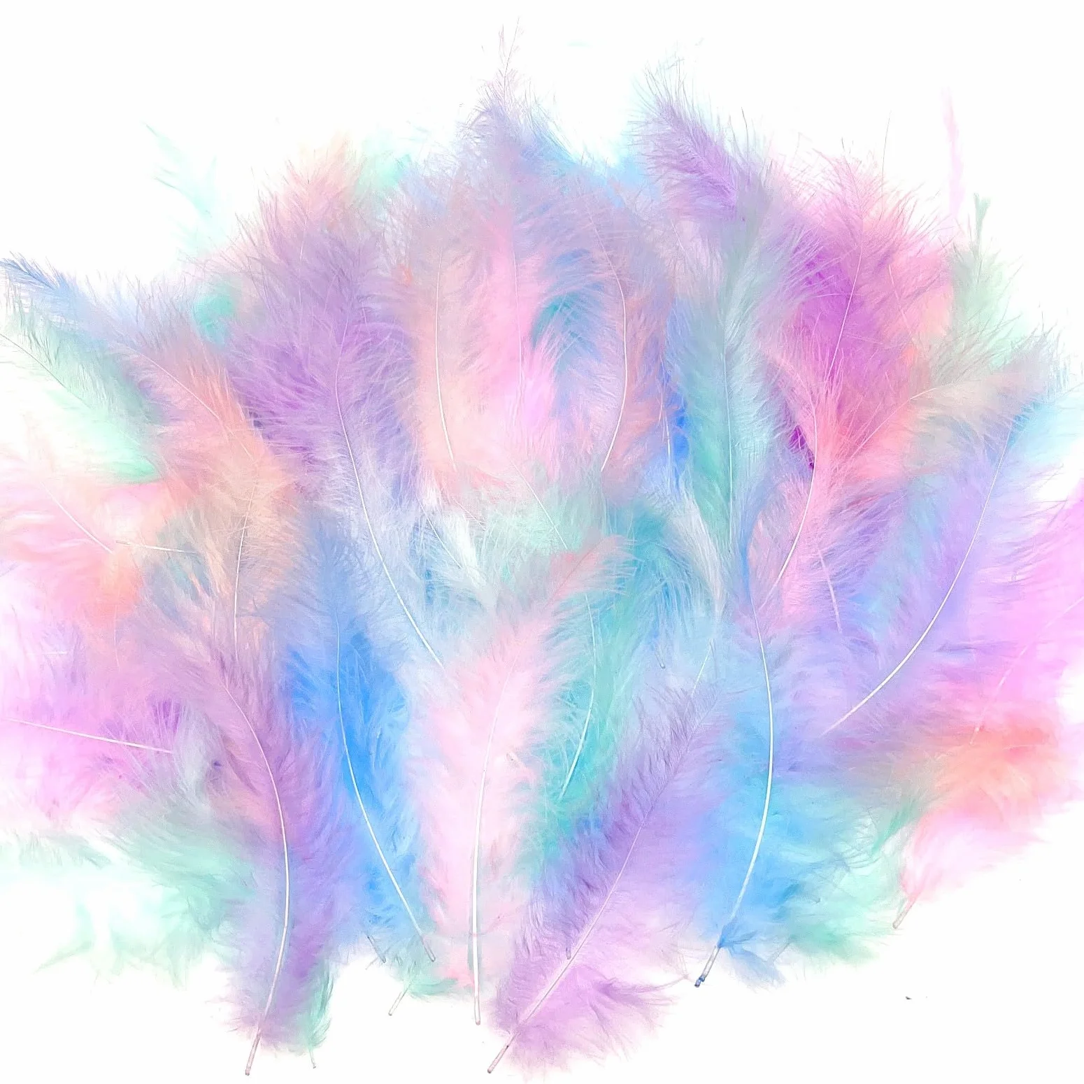 JZK 200 plumas naturales esponjosas de colores pastel para manualidades, material de bricolaje, atrapasueños, tocado, sombrero, decoración de pasteles