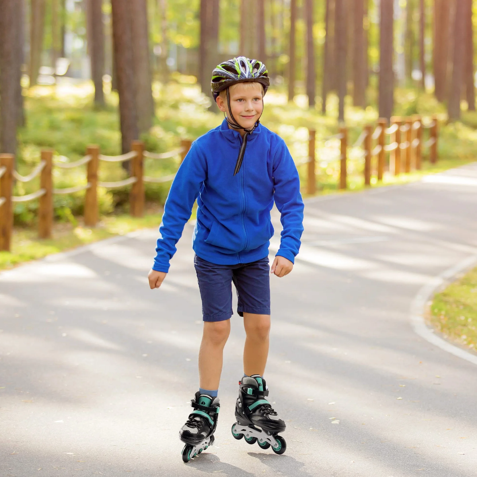 Navaris Patines en línea - Set de 2X patín con Ruedas en Fila - con Freno reemplazable - para niños niña Adulto Mujer - Talla Ajustable