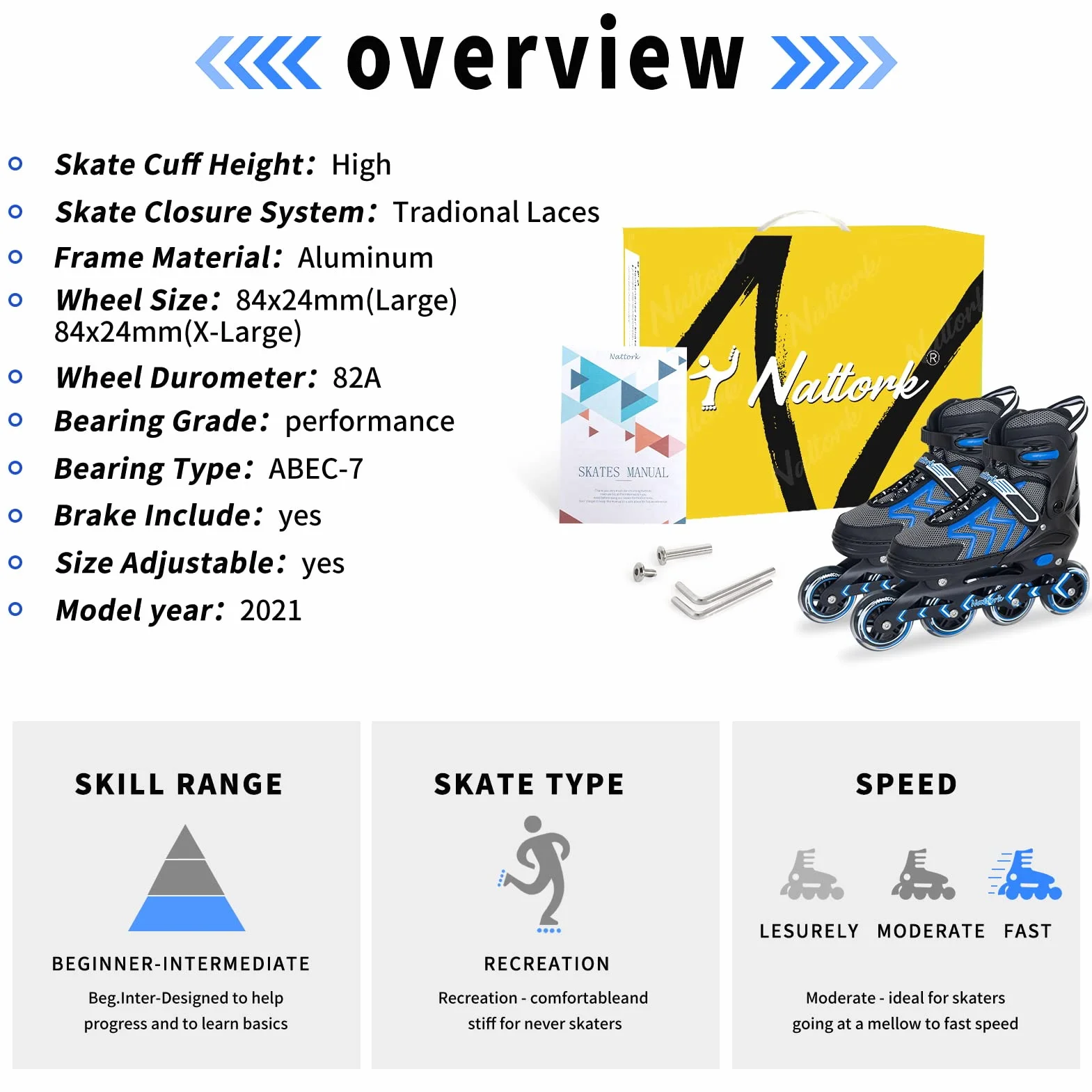 Patines en línea para niños Adultos, 4 Tamaño Ajustables Patines de Rodillos para Niños y Niñas, Patines en línea para Hombres Mujeres