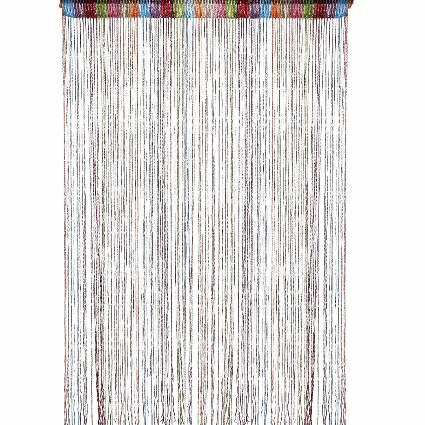 Cortina de hilos brillantes arcoíris para decoración de puerta y fondo, mosquitera con cuentas brillantes para patio, fiestas y fondos de fotos, 91 cm x 200 cm