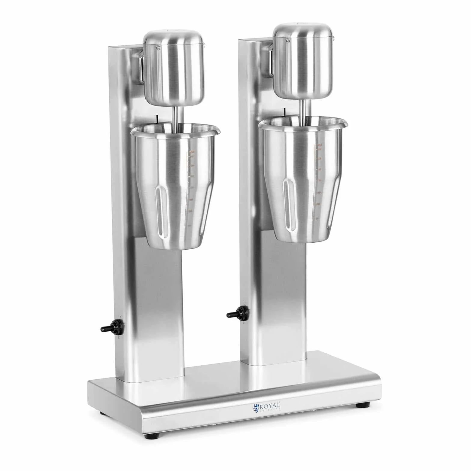 Royal Catering Batidora de Batidos Mezclador RCPMS-160S (Hasta 15.000 rpm, Doble: 2 x 1 L, Carcasa en acero inoxidable)