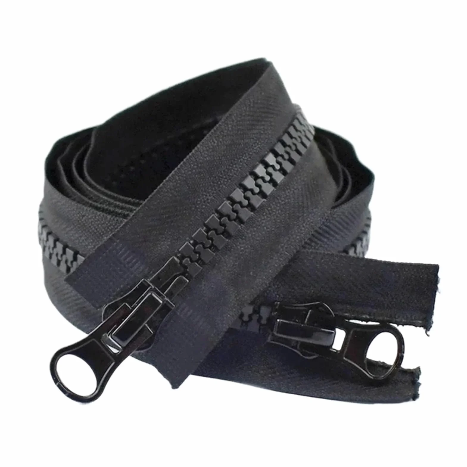 70-200 cm 8# Cremalleras de resina abierta larga para chaquetas, abrigos, bolsas, kit de reparación de cremallera, accesorios de costura a medida (negro, 70 cm)