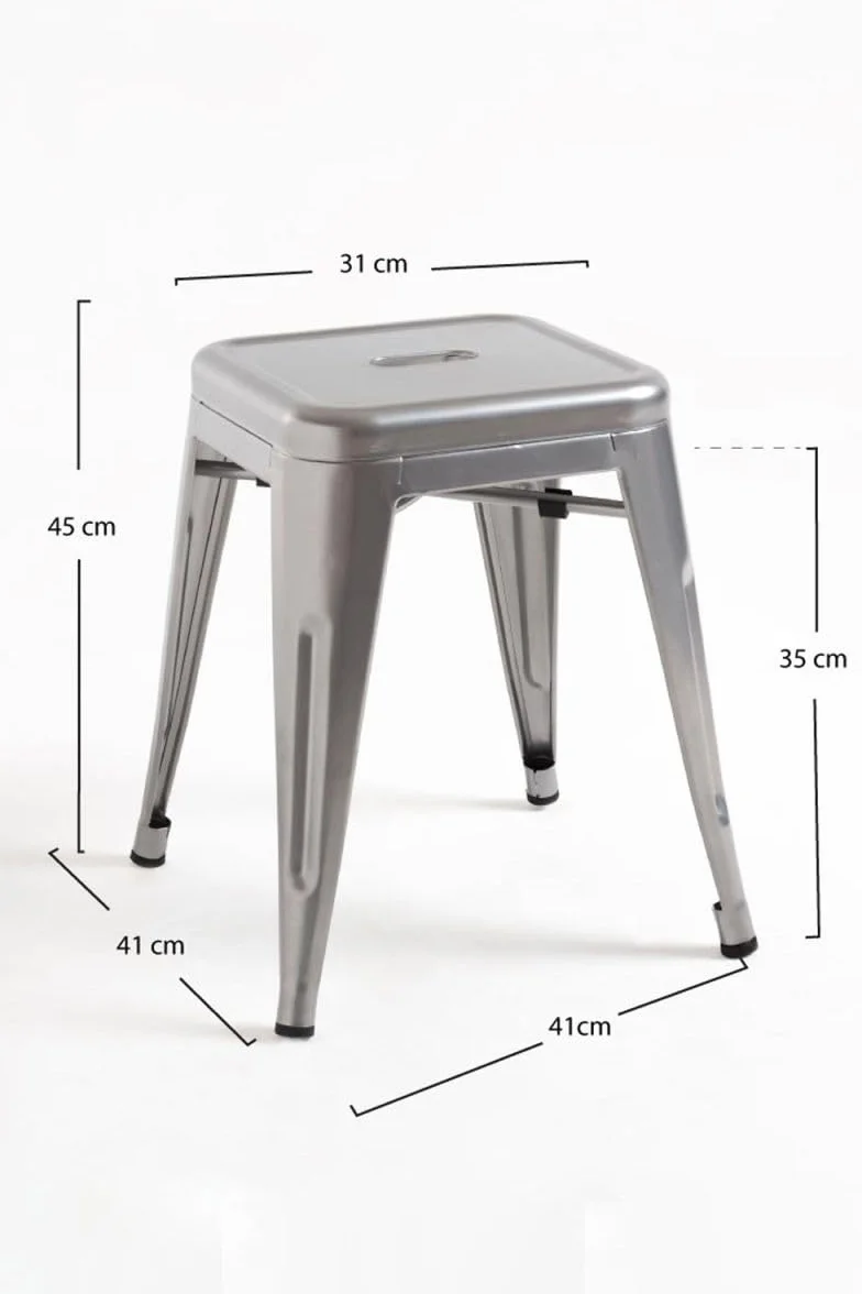Taburete Torix Pequeño Gris Metalizado