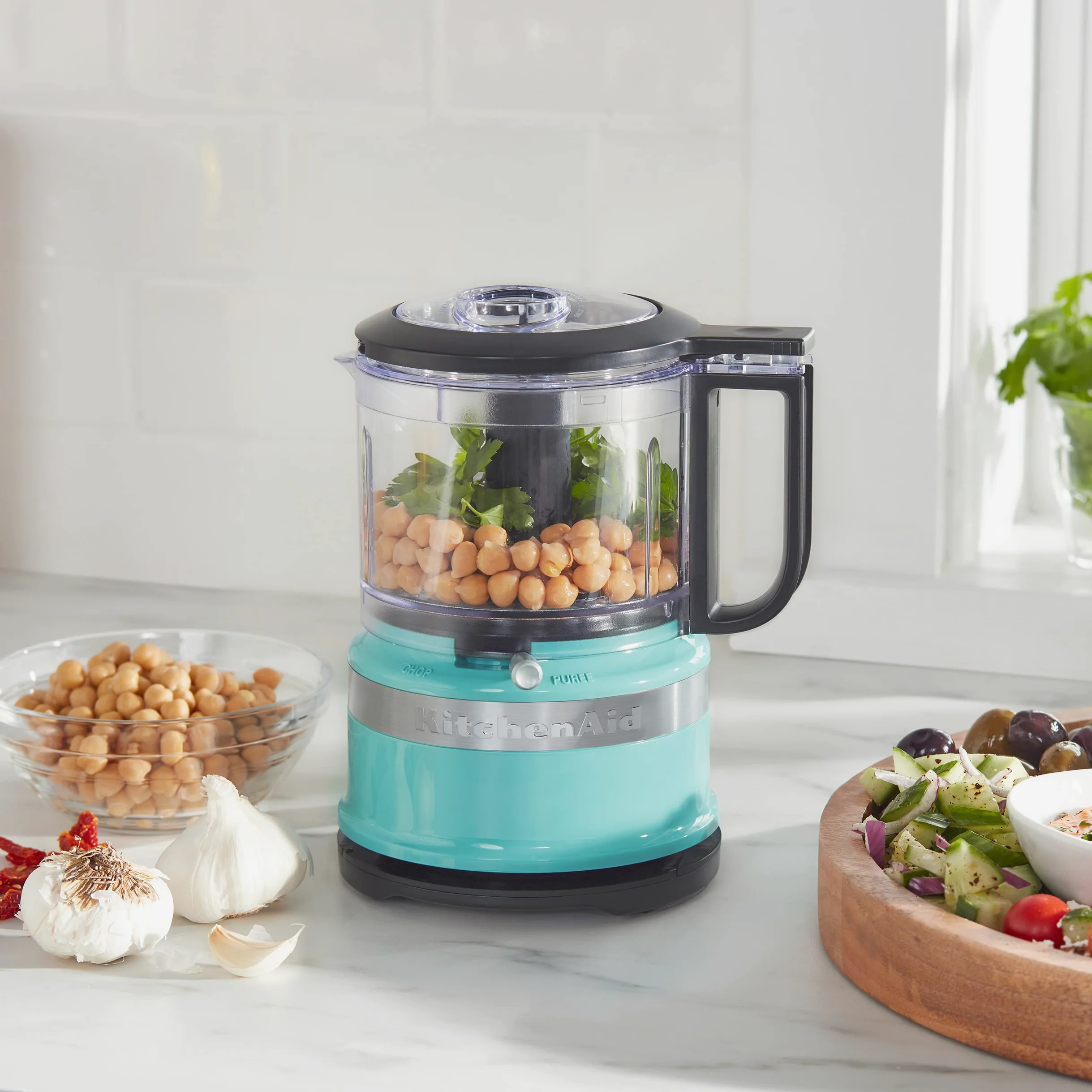 KitchenAid Picadora de alimentos de 3.5 tazas KFC3516AQ, Aqua Sky