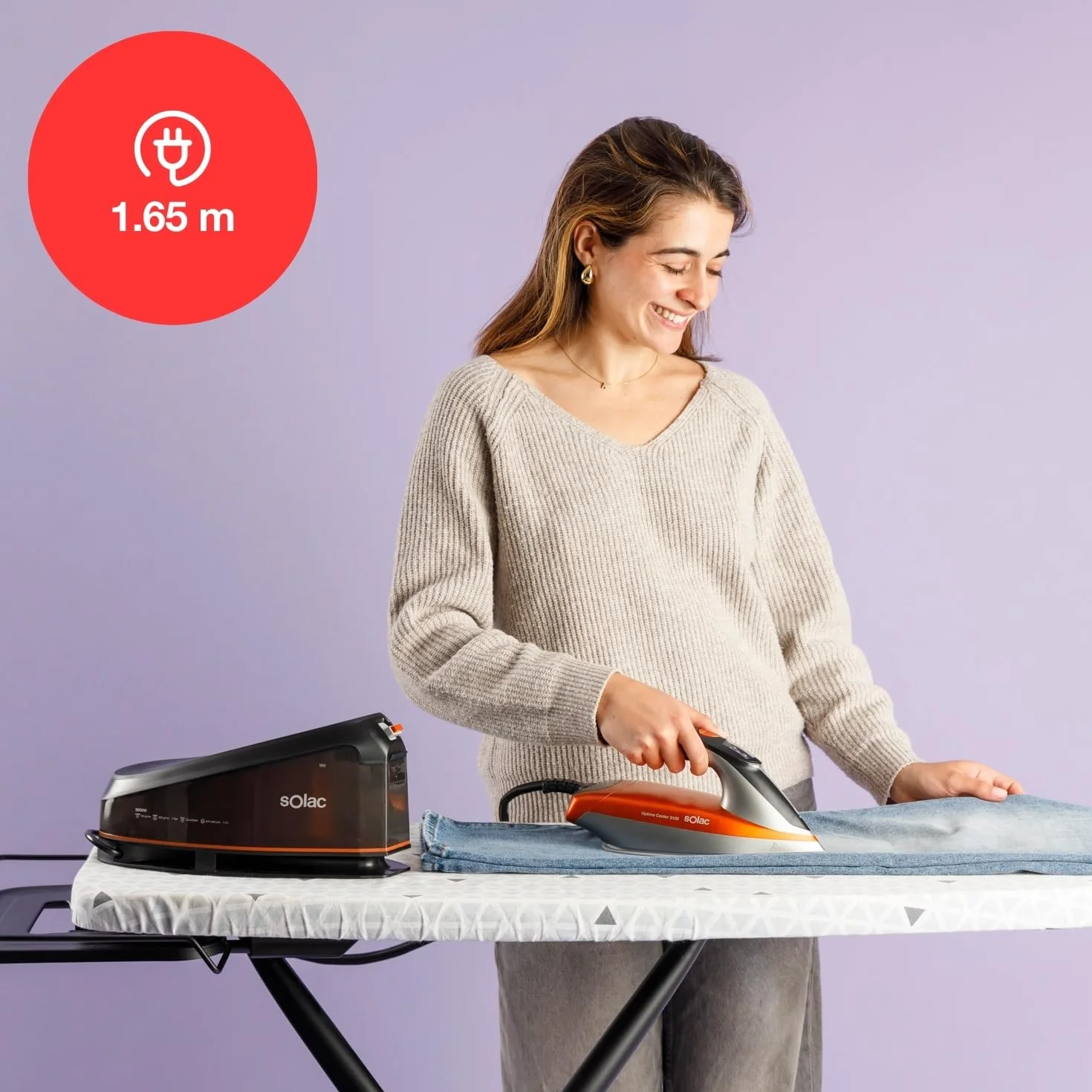 Solac - Centro de Planchado 3000W, 7 Bares, Golpe Vapor 400g, Antigoteo