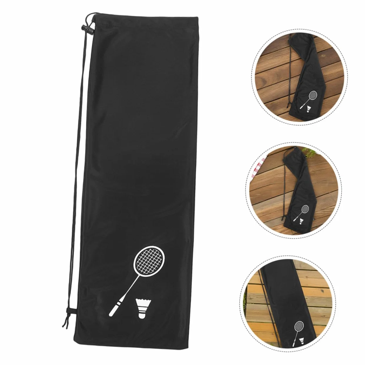 Bolsa de Bádminton de Terciopelo Grueso para Raquetas, 2 Piezas, Almacenamiento Multifuncional