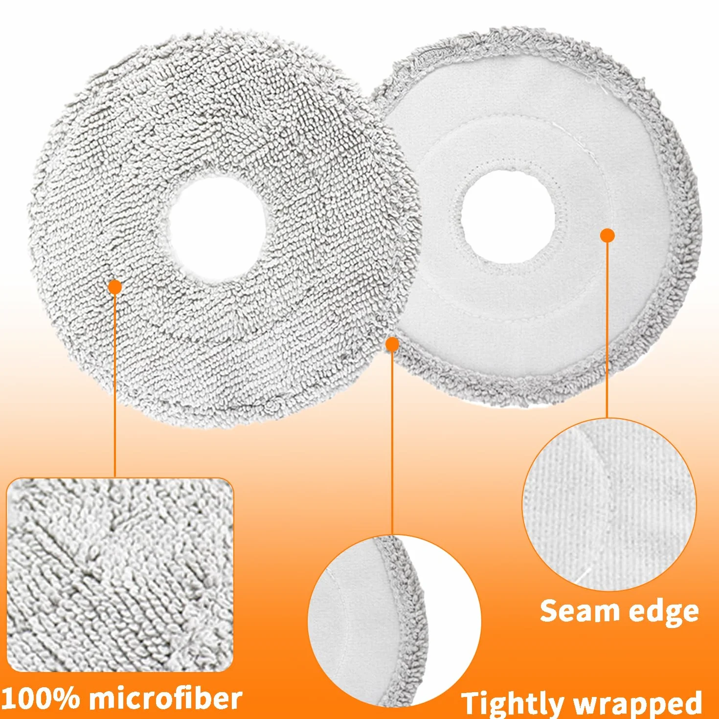 6 Piezas de paños de repuesto para Dreame L10 Ultra L10s Pro L10s Ultra L20 Ultra Xiaomi X10+ aspiradora Robot, Juego de Accesorios de Mopa Húmeda de Microfibra Lavable