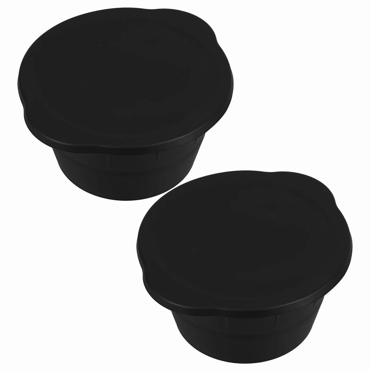 TOPBATHY Molde para Cubitos de Hielo Redondo de Silicona Negro, Plegable y Reutilizable, Capacidad 3.6l para Uso al Aire Libre y Baños de Hielo, Paquete de 2 Piezas
