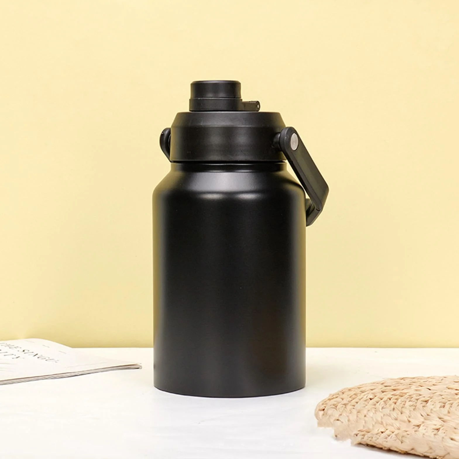 Jarra de acero inoxidable, termo de cuello ancho, de acero inoxidable | botella de agua fría de cuello ancho, botella de agua de dos pisos para deportes, senderismo, , camping
