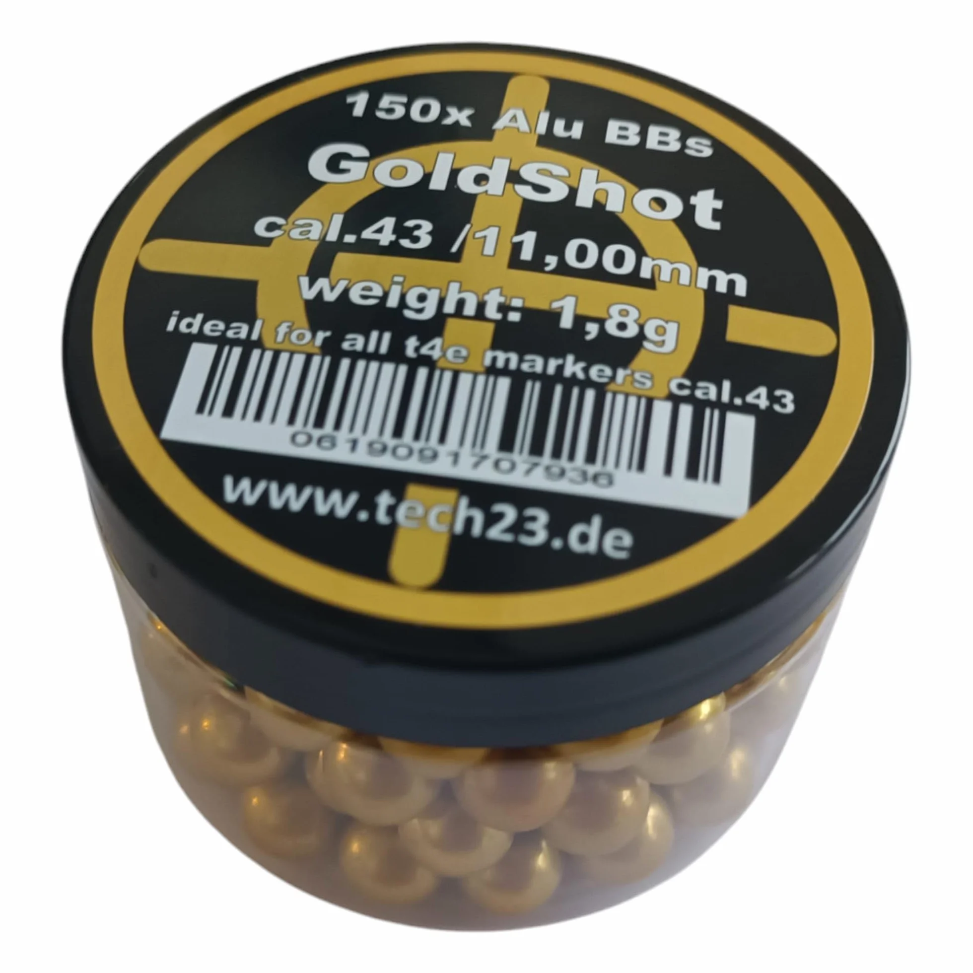 Gold-Shot 150 bolas de aluminio Cal. 43 para T4e Glock 17 PPQ M&P9