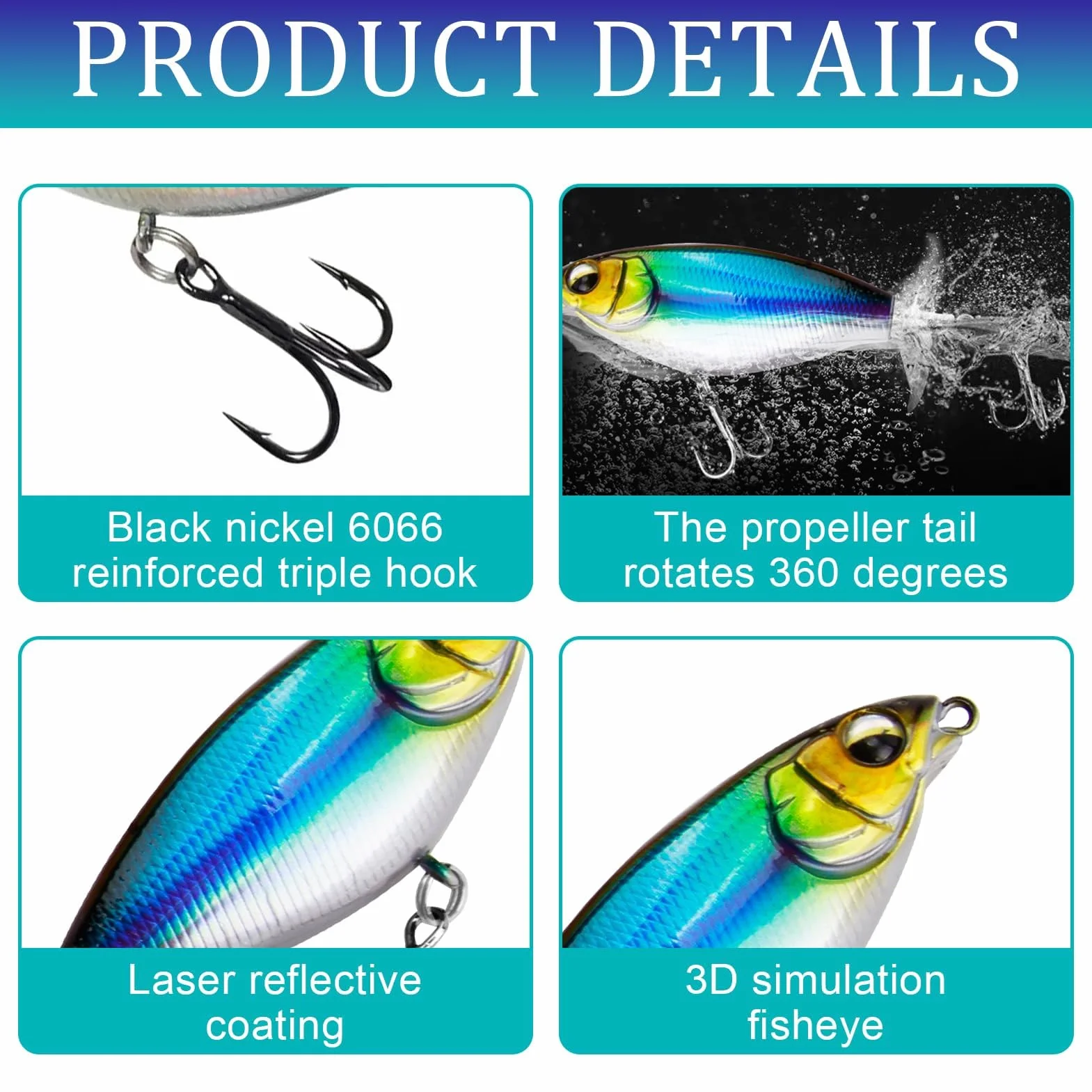 Señuelos Topwater, jigs, señuelos flotantes para lubina, Ideales para Agua Dulce y Salada, máximo Atractivo para la Pesca Deportiva