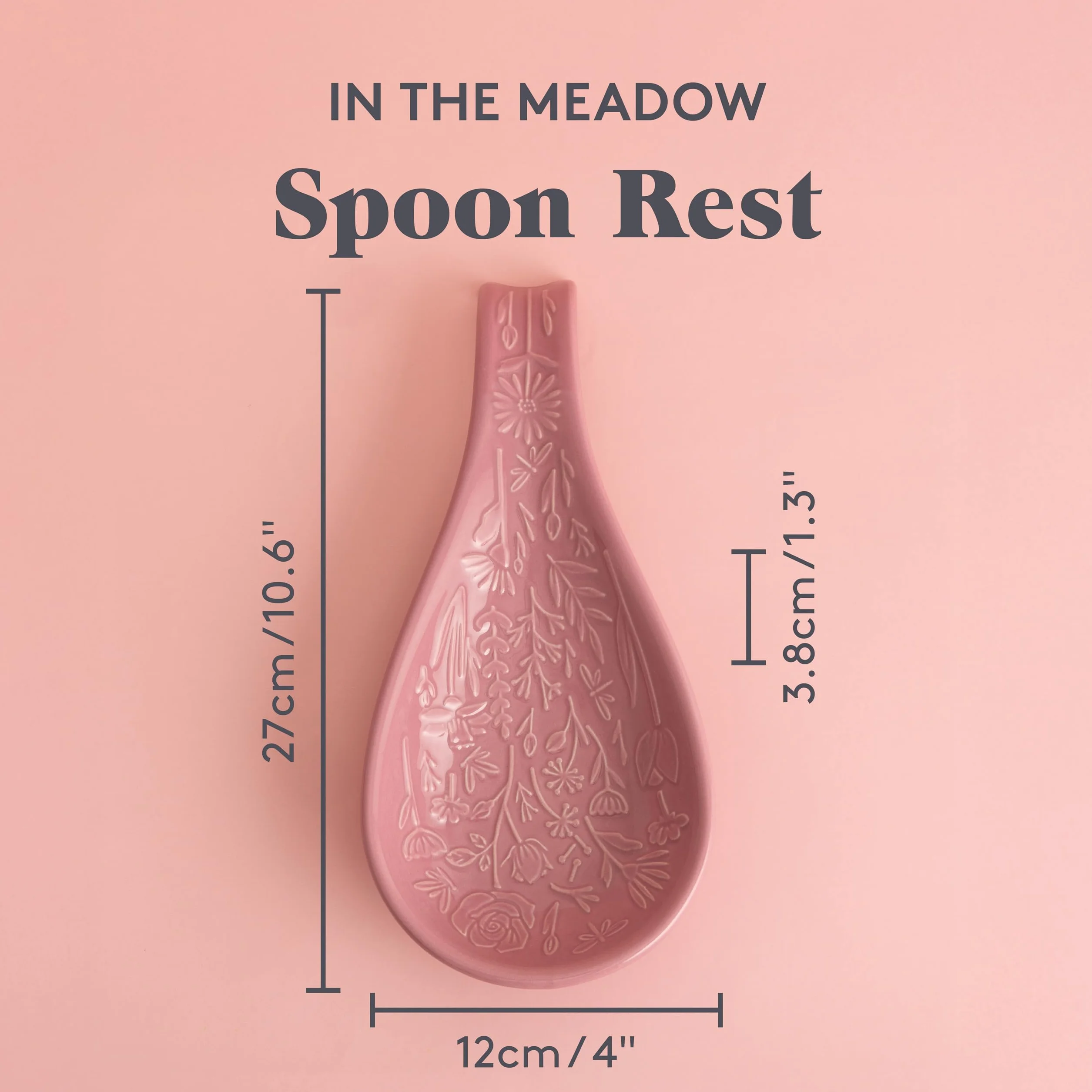 Mason Cash In the Meadow - Soporte para cucharas con diseño floral en relieve, gres duradero, ideal para mantener limpias las encimeras, accesorio de cocina clásico