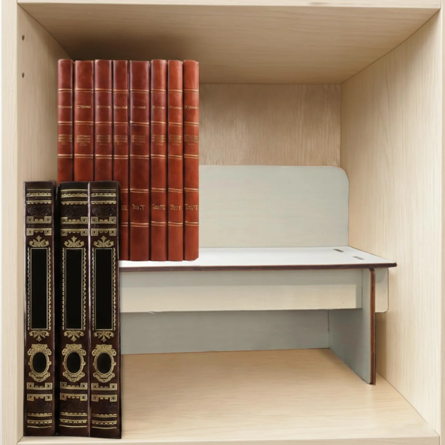 Inserto elevador de libros de tapa blanda compatible con la unidad de almacenamiento Ikea Kallax, inserta estantes para mejorar la organización del libro