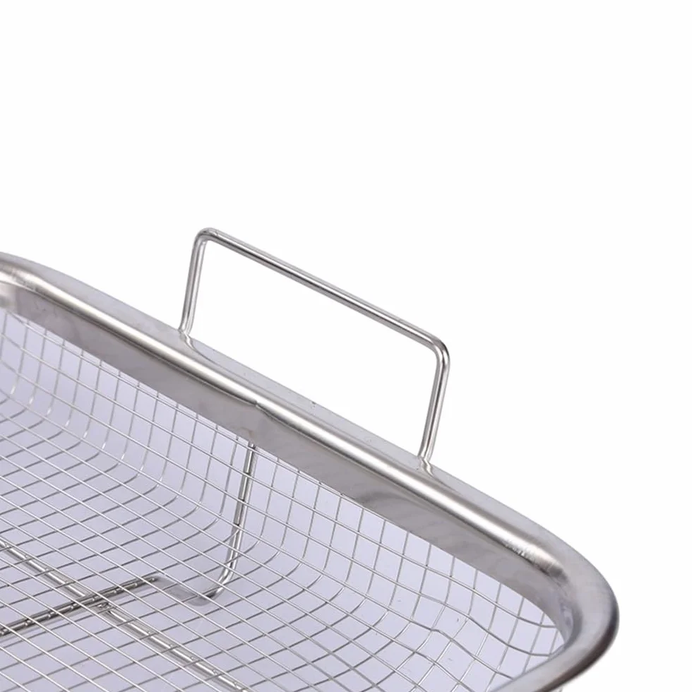 Cesta para freidora Cesta de freír cuadrada acero inoxidable for pepitas y escurrimientos