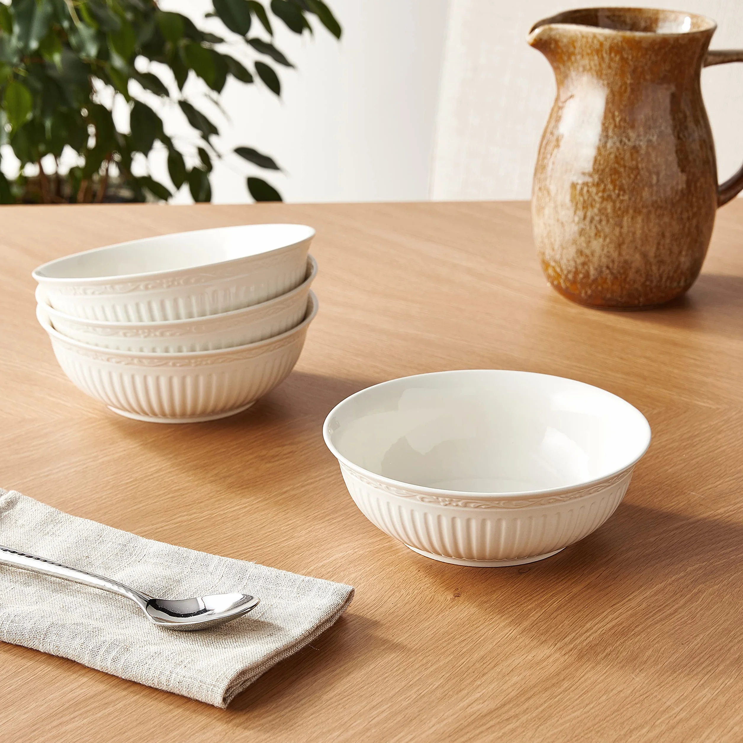 MIKASA Cuenco para sopa y cereales, 17.78 cm, juego de 4