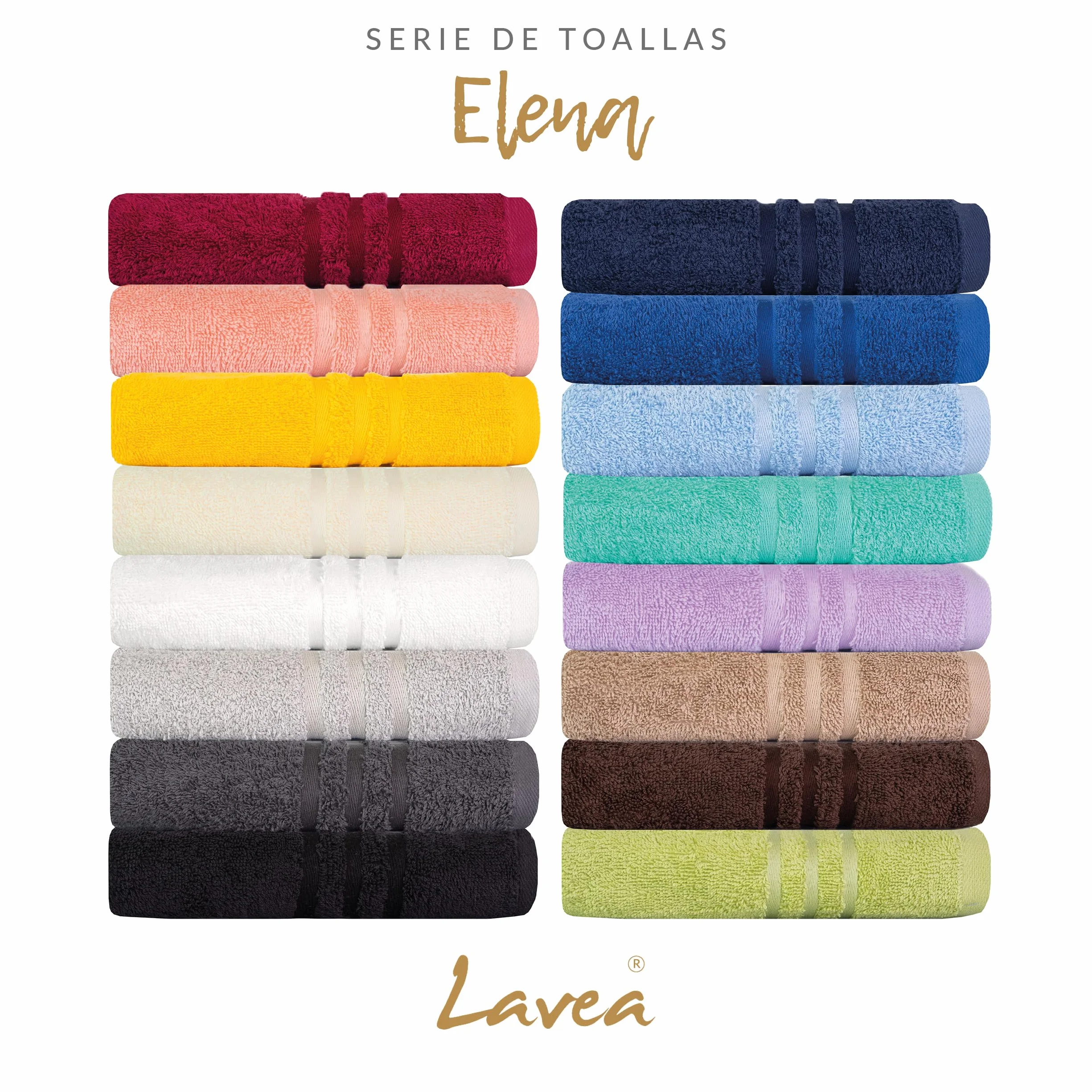 Lavea® Juego de 20 Guantes de Baño 15x21 cm de Rizo 100% Algodón - Suaves y Absorbentes – Manopla de Baño con Gancho para Casa, Hotel y SPA - Amarillo Colza