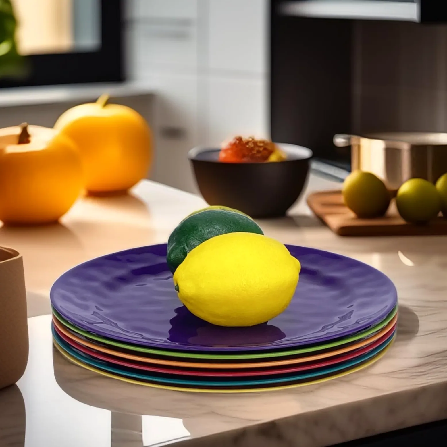 Juego de 6 platos de cena o almuerzo 100% melamina, platos redondos de melamina de 10 pulgadas, platos de picnic para fiestas en casa, resistentes a la rotura y ligeros, acabado