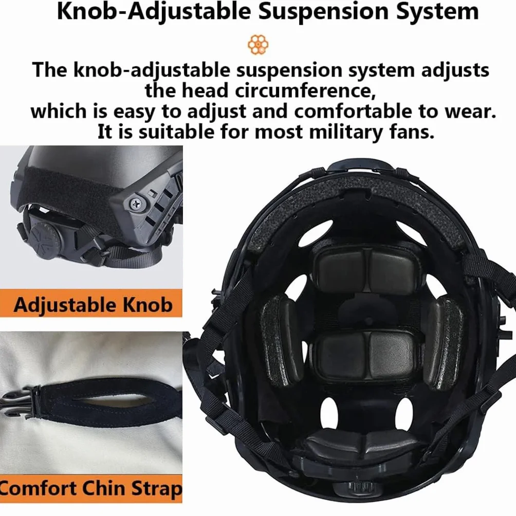 Set de Casco Táctico Fast Casco de Airsoft Ajustable con Cubre Máscara y Gafas Equipo Táctico Ligero de Aire Libre para Paintball CS Caza Airsoft Entrenamiento B