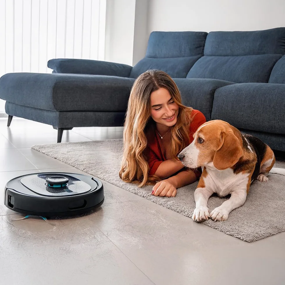Cecotec Robot Aspirador Conga 9990 AI Spin Revolution Ultra Power Home, 10.000 Pa, Navegación láser, Base de autovaciado, Inteligencia Artificial, Evita Objetos, Control App, 240 min Autonomía