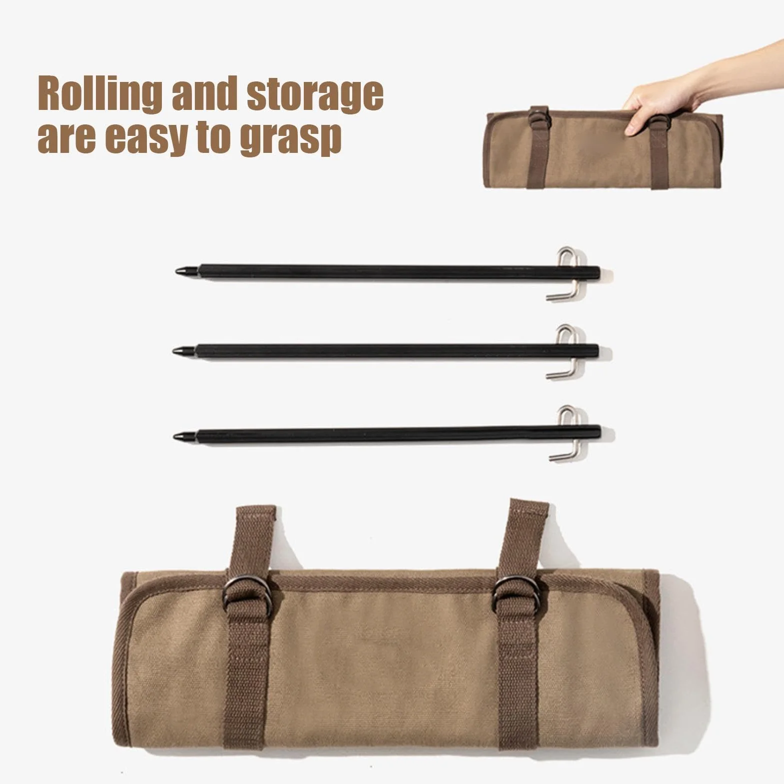 Bolsa impermeable para piquetas de tienda de campaña, resistente almacenamiento exterior