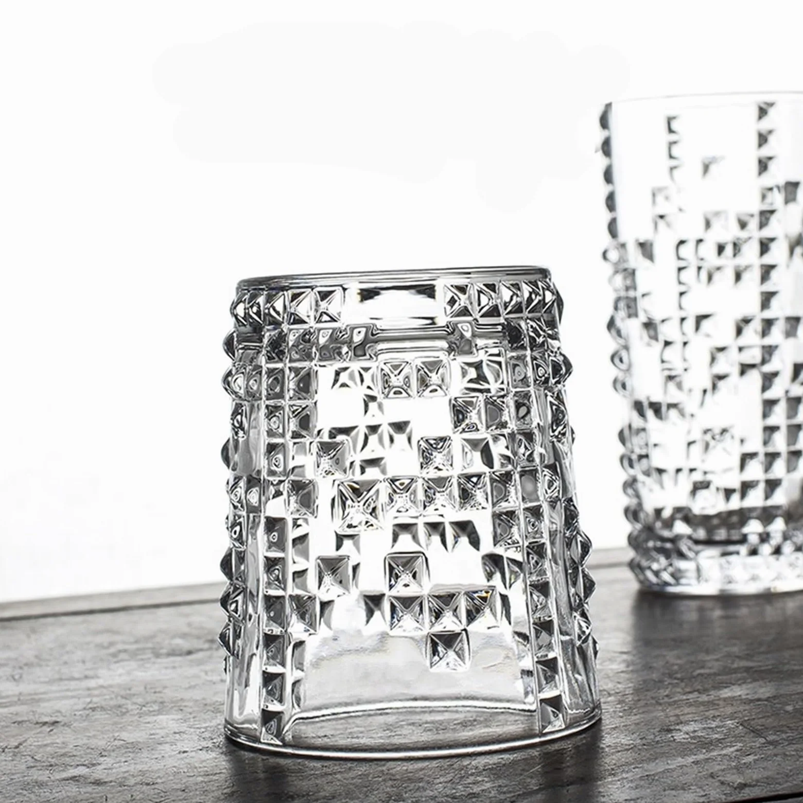 vaso de agua Paquete de 2 vasos cristal transparente sin plomo(Pequeño)