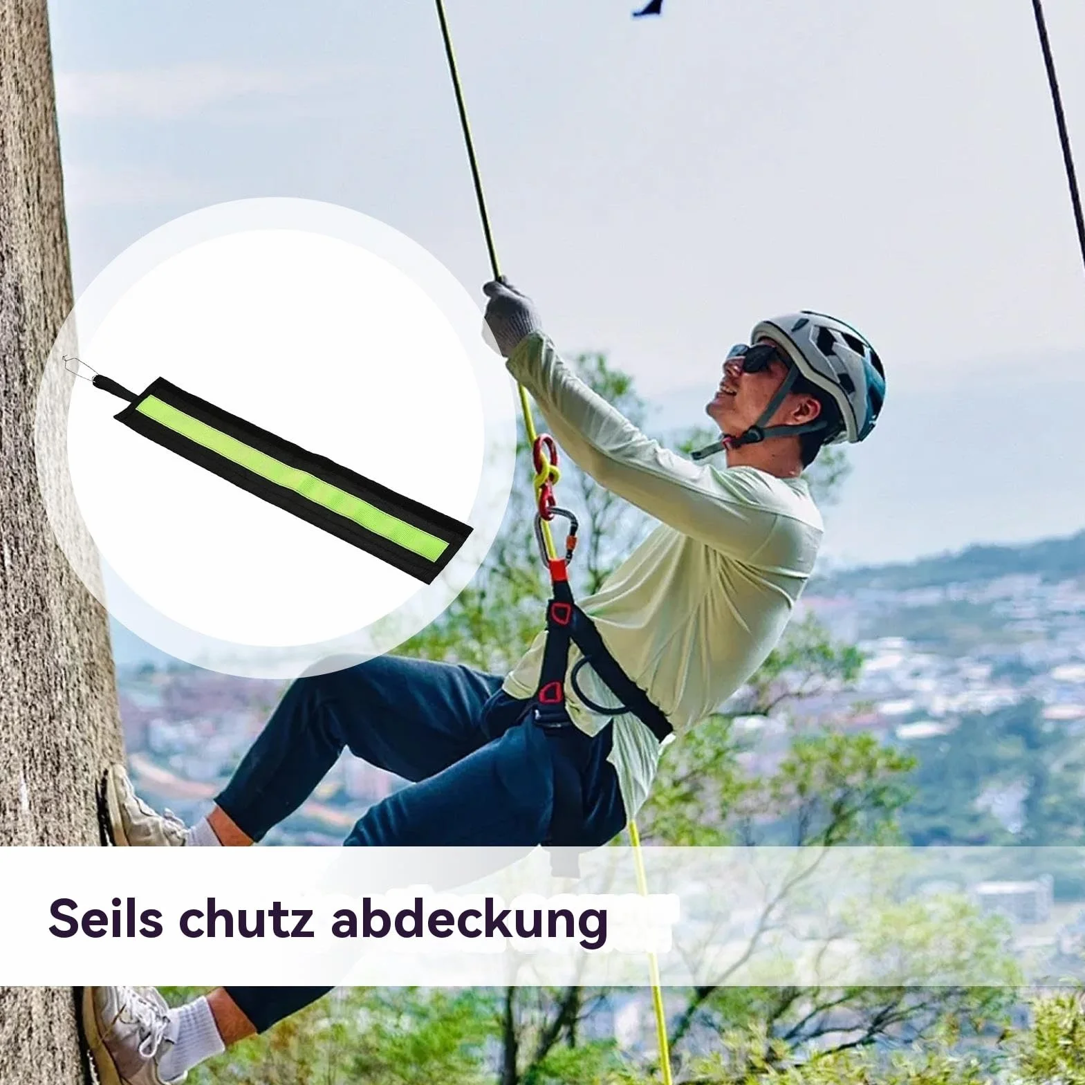 Protector de cuerda para exteriores, para montañismo, escalada, camping, senderismo