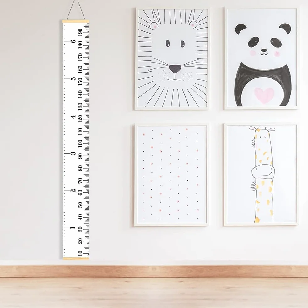 Reglas Lona Colgar Tabla Crecimiento Altura Medidor Pared Decoración Habitación Niños