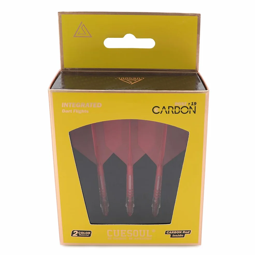 CUESUL Rost T19 Eje de dardo Integrado de Carbono y Vuelo de ala Grande, Conjunto de 3