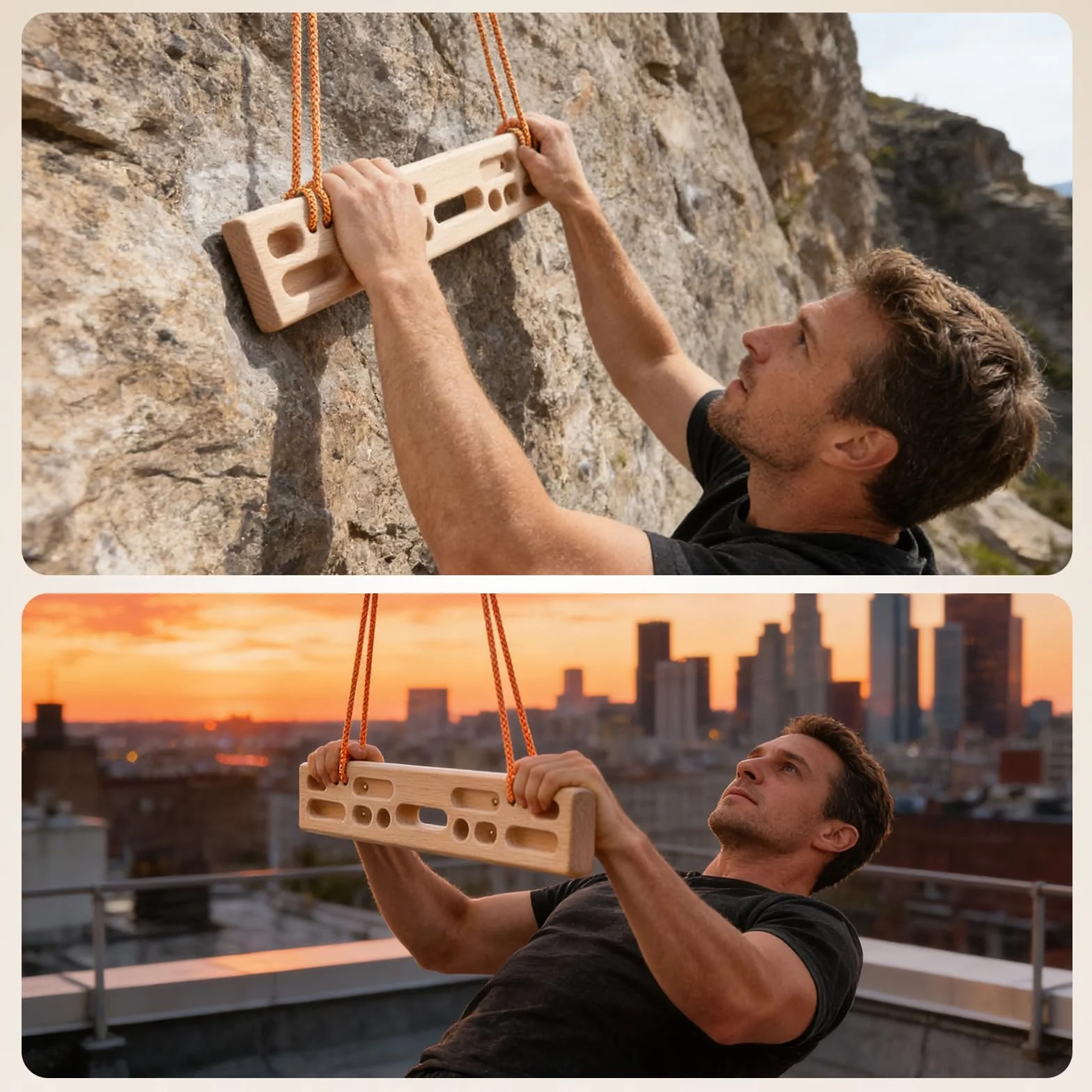 Hangboard para escaladores, tabla de escalada portátil, entrenamiento de fuerza de dedos