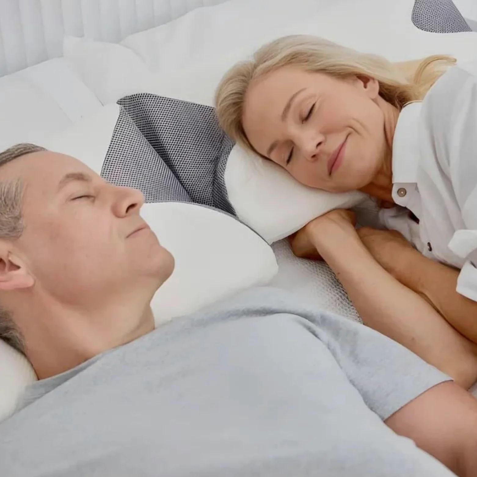 Almohada Dormax - Almohada Ergonómica De Memoria para Dormir Lateral Y Supina,Alivia Dolor De Cuello Y Espalda, Funda Extraíble Lavable,Rebote Lento Protege El Cuello (Blanco)