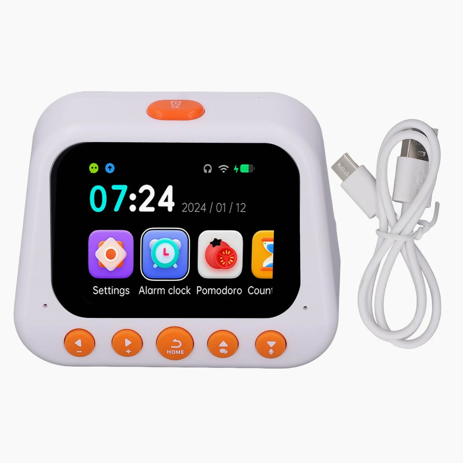 TOPINCN Máquina de Aprendizaje de Inteligencia Artificial, Reloj Despertador Inteligente, Máquina de Sonido para Despertar para Niños Pequeños, Socio Digital para Niñas y Niños