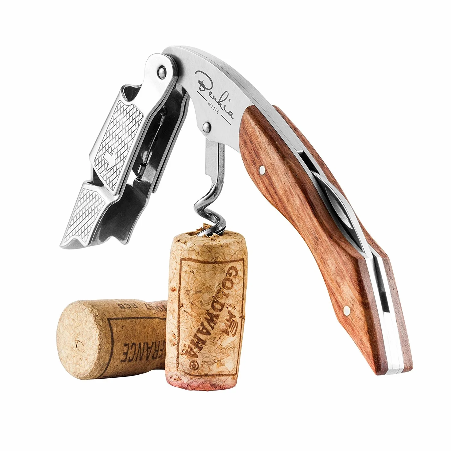 Sacacorchos de camarero - Sacacorchos profesional fabricado en acero inoxidable de calidad gastronómica con abrebotellas y cortacápsulas