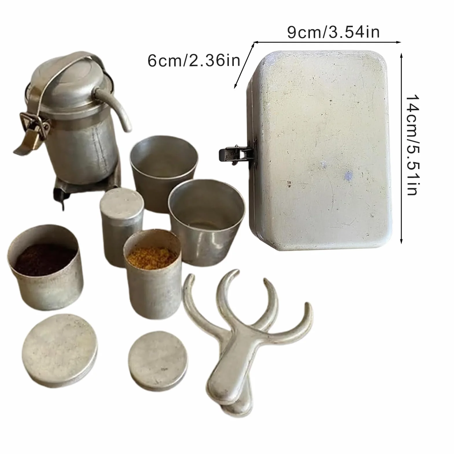 Kit de café para verter sobre café, paquete vintage para camping, 5.5 x 3.5 x 2.36 pulgadas, juego de preparación portátil con atractivo de adorno coleccionable, herramienta de preparación manual para