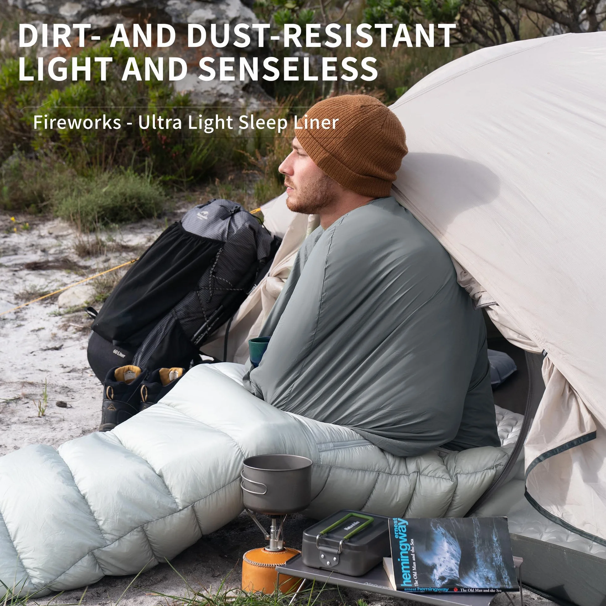Naturehike Saco de Dormir Ultraligero 128g Manta de Viaje para Cabaña Mochileros Camping