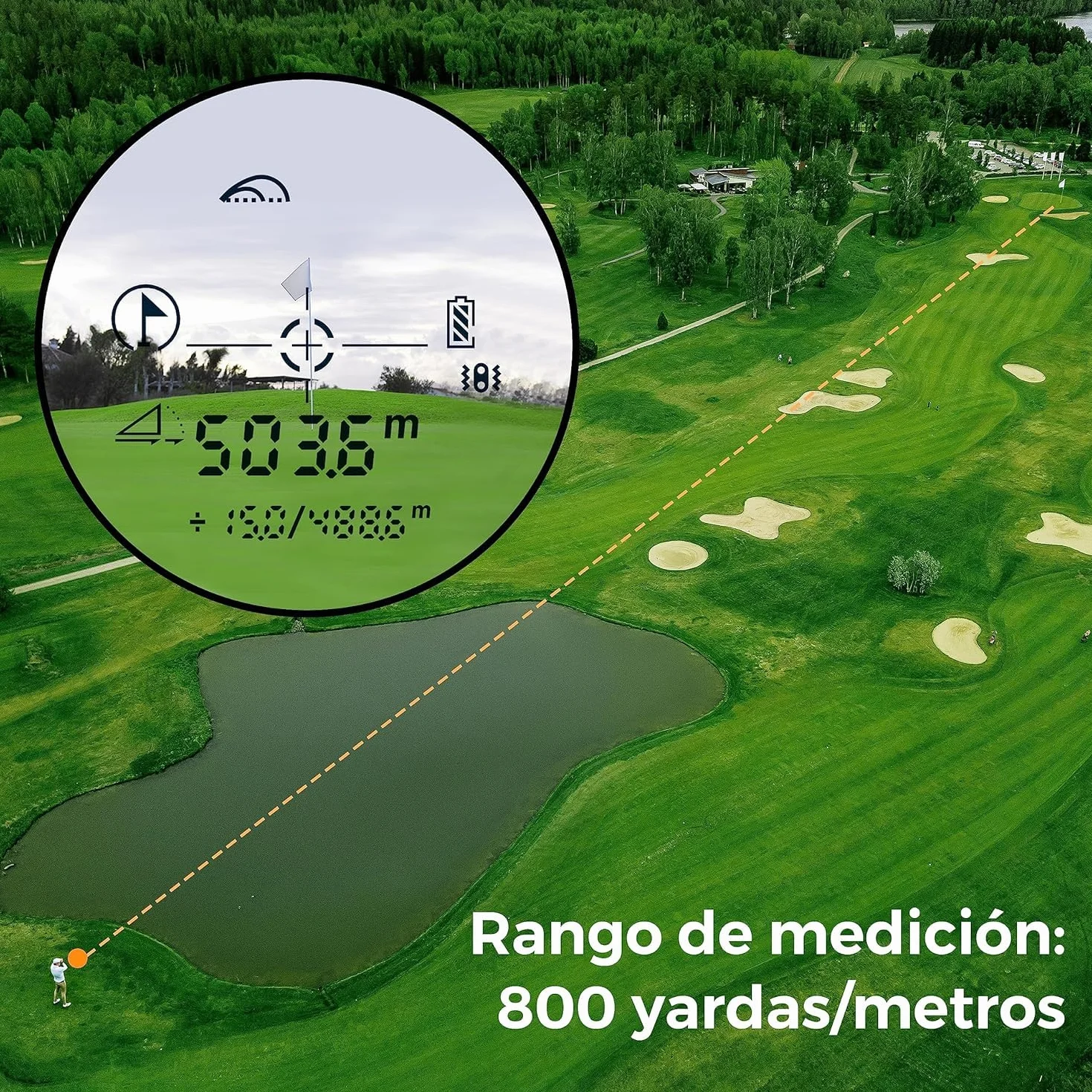 CIGMAN Telémetro Golf 800-1200 Yardas Láser Caza Pendiente Recargable USB Aumento Vibración Bloqueo Asta Bandera
