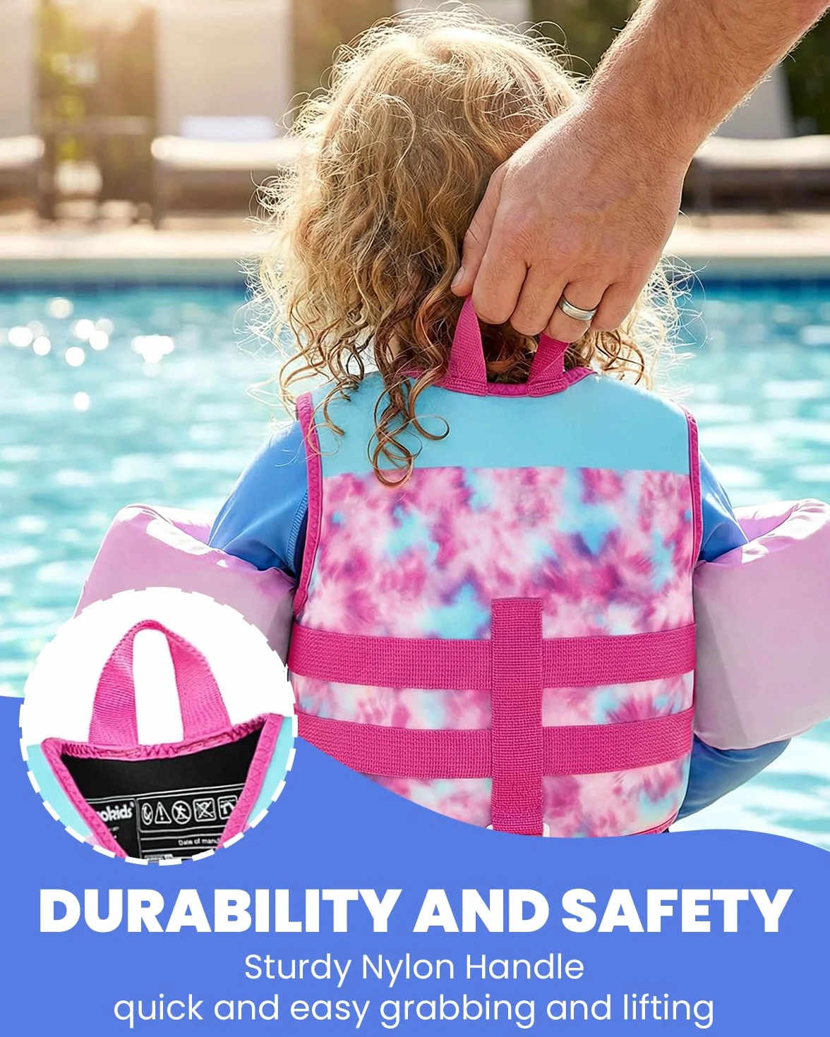 Gogokids Chaleco salvavidas para niños con mangas para niños pequeños, estilo chaqueta, flotabilidad, flotabilidad con correas ajustables, chaleco salvavidas para niños de 2 a 6 años / 14-30 kg